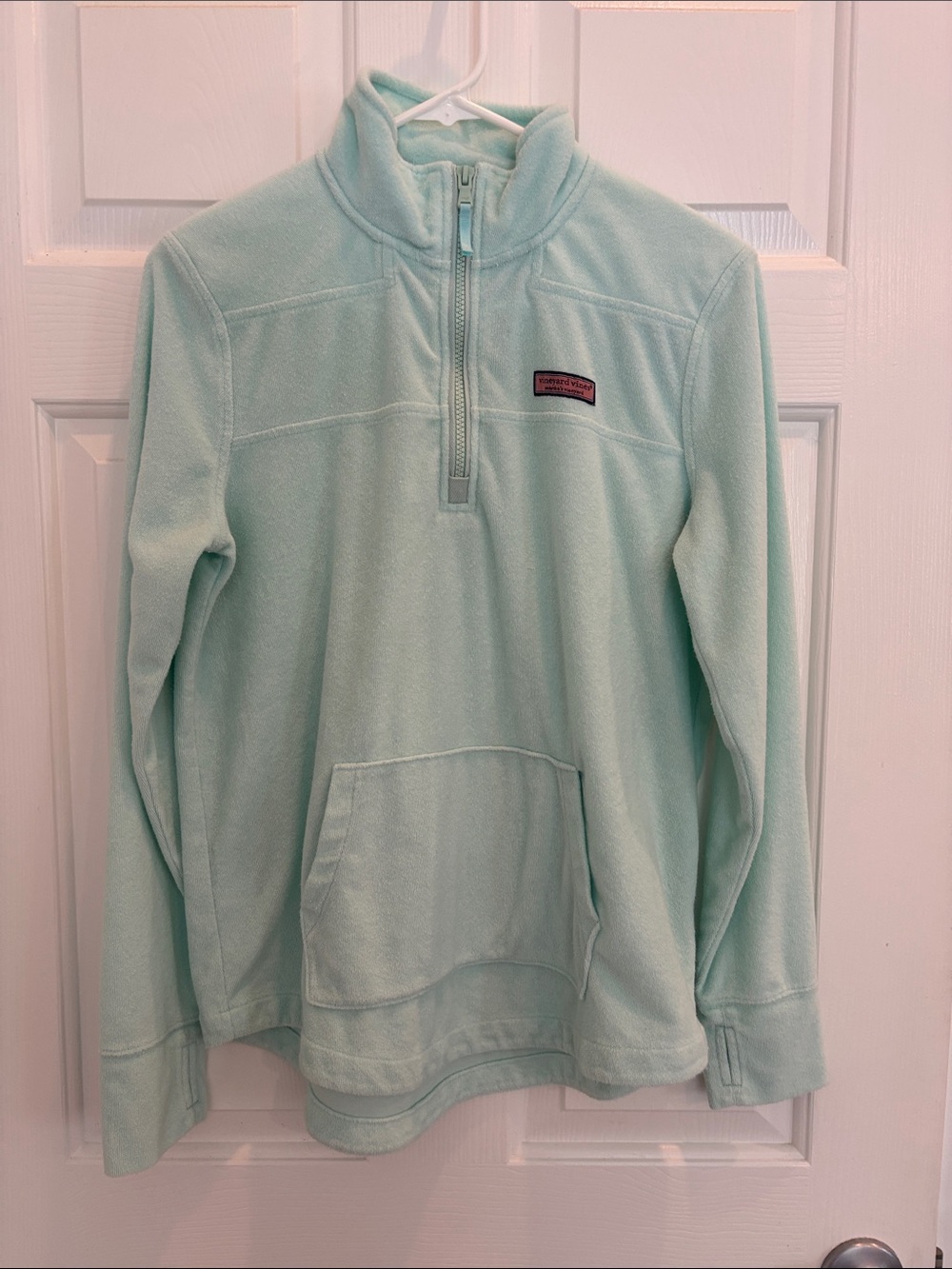 Vineyard Vines Mint Green Half-Zip Terry Pullover